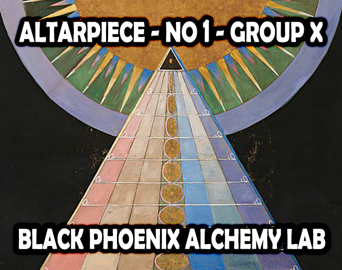Artistic depiction of a colorful pathway with geometric design, labeled &