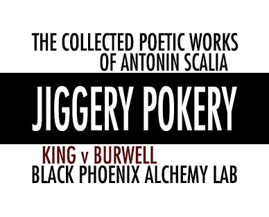 Book cover of 'Jiggery Pokery' by Antonin Scalia with text on a black and white background