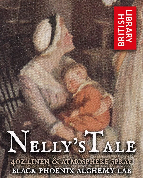 Product packaging with a painting of a woman holding a child, labeled &