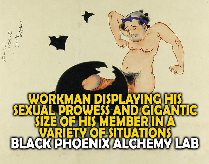 Workman Displaying His Sexual Prowess and Gigantic Size of His Member in a Variety of Situations Perfume Oil