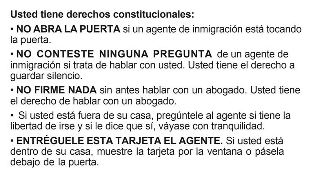 Immigrant Rights Cards