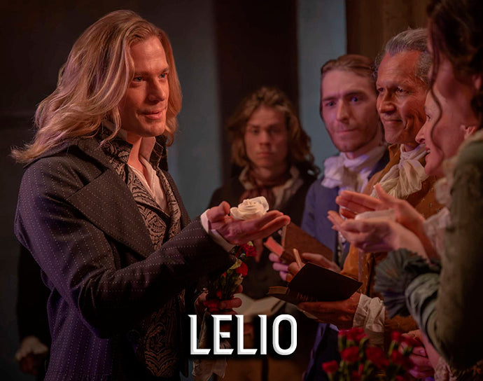 Lelio title card — Lestat de Lioncourt in 18th century costume — The Vampire Lestat x AMC, Interview with the Vampire Season 3
