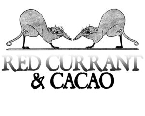 Web art that says Red Currant and Cacao