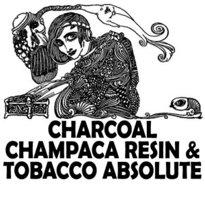 Text that says CHARCOAL, CHAMPACA RESIN, AND TOBACCO ABSOLUTE