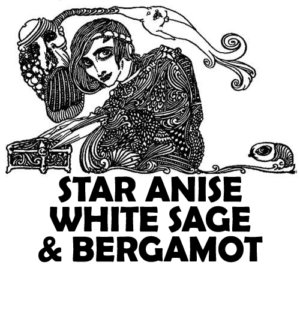 Text reads STAR ANISE, WHITE SAGE, AND BERGAMOT