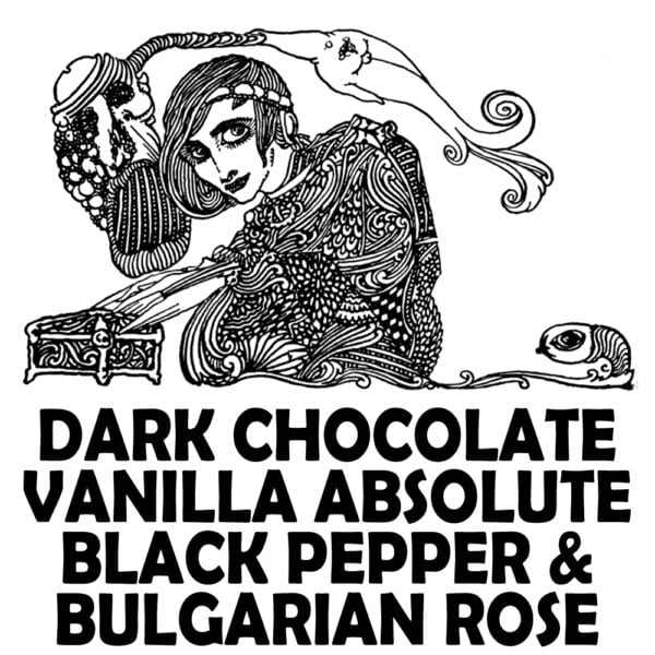 DARK CHOCOLATE, VANILLA ABSOLUTE, BLACK PEPPER, AND BULGARIAN ROSE