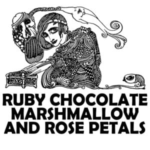 RUBY CHOCOLATE, MARSHMALLOW, AND ROSE PETALS