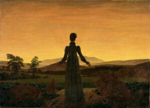 Woman in Front of the Setting Sun