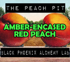 amber encased red peach