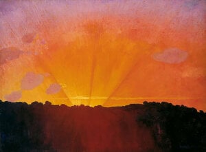 COUCHER DE SOLEIL, CIEL ORANGE