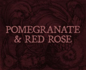 pomegranate and red rose